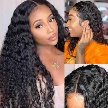 14A 13x4 HD LACE  Frontal Wigs Deep Wave